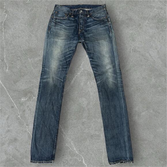 RRL Double RL Low Straight Selvedge Shuttle Woven Denim Jeans Mens 28x33 USA - Picture 1 of 16